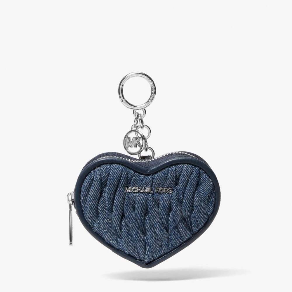 Michael Kors Jet Set Travel Matelasse Denim Heart Coin Pouch